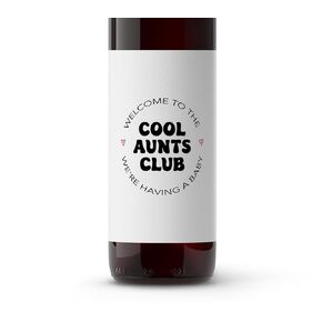 مرحبًا بكم في ملصقات النبيذ Cool Aunts Club ● مجموعة من 4 ● إعلان حمل مضحك للأصدقاء Sisters Cousins ​​Wine Label، هدية تكشف عن حمل الطفل، بديل للقميص A209-4A