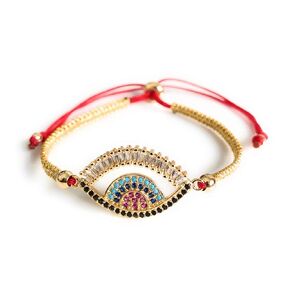 SIFRIMANIA Powerful Evil Eye Gold Tone Adjustable Handwoven Red Bracelet for Women