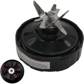Replacement 6 FINS Gear Extractor Blades with 32oz cup with spout lid Works for Nutri NinjaProBL450-70/BL456-70/BL451-70/BL454-70 Nutri Ninja Auto-iQ BL480-70/BL480D-70/BL481-70/BL482-70/BL490-70 (3)