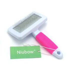 Professional Quality Pet Slicker Brush with Coated Pin Tips for Dogs & Cats - Gently Removes Mats & Loose Dead Hair Easily (Small, Pink)