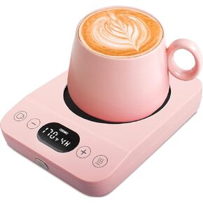 كوب قهوة أكثر دفئًا، سخانات المشروبات، سخان كوب لتدفئة القهوة المكتبية لتسخين القهوة والمشروبات والحليب والشاي والشوكولاتة الساخنة (وردي) in Kuwait