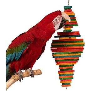 Cocotte Wooden Bird Toy | Medium Hanging Hardwood Activity Toy | (22" x 6")