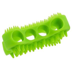MiMu Silicone Pet Brush - Green Ergonomic Bone Shaped Pet Grooming Brush Massaging Bath Time Dog Deshedding Comb Tool