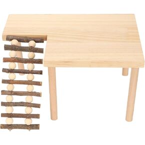 Hamster Cage with Legs, Wooden Hamster Playing Activity with Ladder for Hamster Gerbil Chinchilla