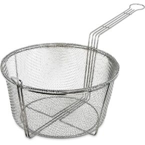 Carlisle FoodService Products Chrome Plated Steel Mesh Fryer Basket, 11.25" Diameter x 6.25" Depth