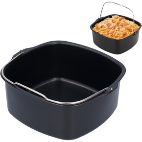Cake Barrel, Cake Mold, Iron Heat Resistant Fryer Cake Pan, Nonstick Pizza Pans, Reusable Baking Pan, Air Fryer Accessories for HD9925 HD9860 HD9905 01(18cm)