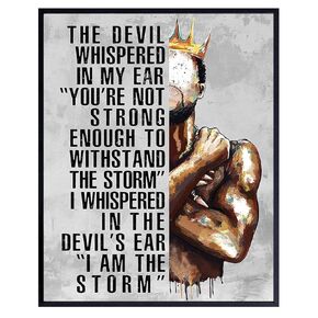 Black Art for Men 11x14 - Afro American Wall Decor - African American Art - Inspirational Quotes Wall Art - Motivational poster - Encouragement Gifts - Man cave Wall Decor - Home Office Wall Art