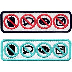 Therapy Service Dog No Touch No Talk No Stare No Photo Morale Tactical Patch Embroidered Vest / Harnesses Badge Fastener Hook & Loop Emblem, 2 Pcs