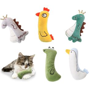 Andiker Catnip Toys for Indoor Cats, 5pcs Cute Animal Shape Soft Plush Cat Chew Toys for Cat to Bite and Keep Fit Release Stress Cat Interactive Toys for Indoor Cats for Cat Lovers Gifts (5pcs)