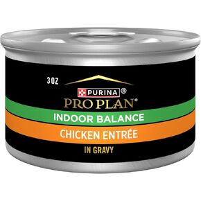 Purina Pro Plan Indoor Balance Chicken Cat Food Wet Entree in Gravy - (Pack of 24) 3 oz. Cans