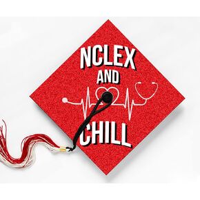 NCLEX and Chill, Sticker Design for Graduation Cap, Grad gift, Class of 2024