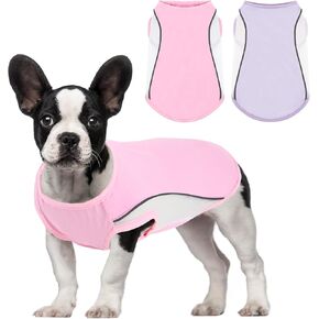 قطعتان من قميص تبريد الكلاب خفيف الوزن وجيد التهوية لفصل الصيف والشاطئ والمشي لمسافات طويلة (وردي + رمادي، xs) in Kuwait