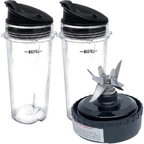 Replacement Parts 6 Fins Blade Assembly with 2 cups, Compatible with Ninja Blender BL201/BL200/BL201C/BL209/BL203QBK