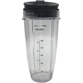 Joystar 24 oz Tritan Cups with Sip & Seal Lids. Compatible with Nutri Ninja BL455/BL482/BL490/BL640/BL680 Auto IQ Series Blenders/Ninja Chef High-Speed BlenderCT800C/CT805/CT810/CT810C/CT815A/CT815C
