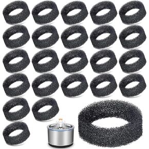 24 PCS Pet Fountain Filter Cat Water Fountain Sponge Cat Fountain Filter Replacement Sponge Foam for 2.2 L 74 OZ / 2.5L 84 OZ Stainless Steel Cat Fountain