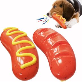 Tough Dog Toys, Dog Toys for Aggressive Chewers Large Breed Dogs, Hot Dog Dog Chew Toy Durable Dog Toys for Large Dogs Dog Extreme Chew Toys Indestructible