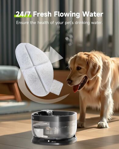 Wireless Dog Water Fountain Filters, 10 Pack Filters with 10 Pack Sponges Set, 5 Layer Replacement Filters for FP30 Dog Fountain Battery Operated in Saudi Arabia