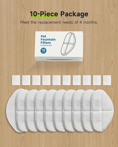 Wireless Dog Water Fountain Filters, 10 Pack Filters with 10 Pack Sponges Set, 5 Layer Replacement Filters for FP30 Dog Fountain Battery Operated in Saudi Arabia