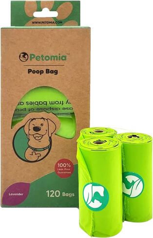 120 Compostable Pet Poop Bags on 8 Refill - Rolls Certified Home Compostable Dog Poop Bags, Vegetable Based Dog Poop Bag, Earth Friendly dog waste bags, Leakproof And Zero Odor (9 x 13 inches) in Saudi Arabia