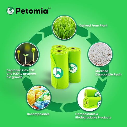 120 Compostable Pet Poop Bags on 8 Refill - Rolls Certified Home Compostable Dog Poop Bags, Vegetable Based Dog Poop Bag, Earth Friendly dog waste bags, Leakproof And Zero Odor (9 x 13 inches) in Saudi Arabia