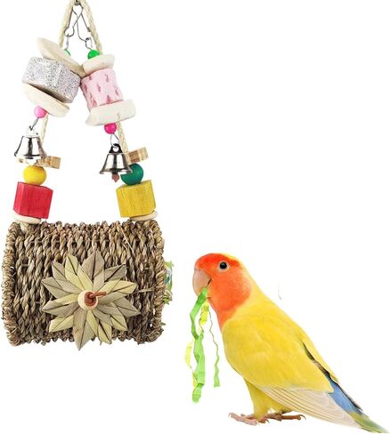SUNSHINE Bird Toys Hanging Parakeet Cockatiel Toys Bird Shredded Foraging Toys Cuttlebone for Birds Natural Bird Toys Bird Cage Accessories for Parakeets Bird Toys for Small-Medium Sized Parrots in Kuwait