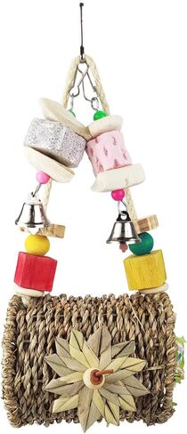 SUNSHINE Bird Toys Hanging Parakeet Cockatiel Toys Bird Shredded Foraging Toys Cuttlebone for Birds Natural Bird Toys Bird Cage Accessories for Parakeets Bird Toys for Small-Medium Sized Parrots in Kuwait