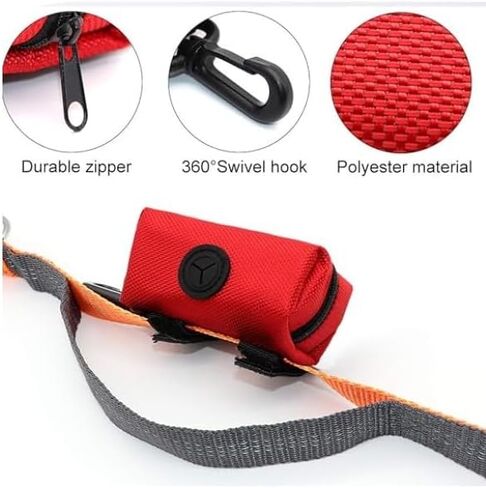 Pet Waste Bag Dispenser, Zippered Pouch, Portable Dog Poop Bag Holder, Leash Attachment, Lightweight Fabric Bags, Blue- Arrow Street in Saudi Arabia