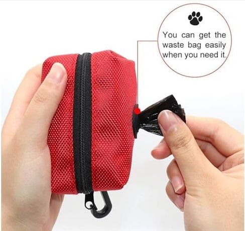 Pet Waste Bag Dispenser, Zippered Pouch, Portable Dog Poop Bag Holder, Leash Attachment, Lightweight Fabric Bags, Blue- Arrow Street in Saudi Arabia
