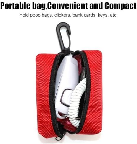 Pet Waste Bag Dispenser, Zippered Pouch, Portable Dog Poop Bag Holder, Leash Attachment, Lightweight Fabric Bags, Blue- Arrow Street in Saudi Arabia