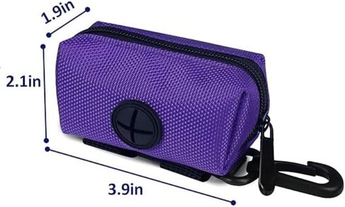 Pet Waste Bag Dispenser, Zippered Pouch, Portable Dog Poop Bag Holder, Leash Attachment, Lightweight Fabric Bags, Blue- Arrow Street in Saudi Arabia