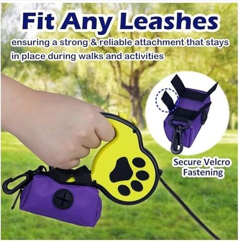 Pet Waste Bag Dispenser, Zippered Pouch, Portable Dog Poop Bag Holder, Leash Attachment, Lightweight Fabric Bags, Blue- Arrow Street in Saudi Arabia
