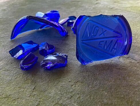 Recycled Vintage Cobalt 1960's Face Cream Jar Sterling Silver Post Earrings in Saudi Arabia