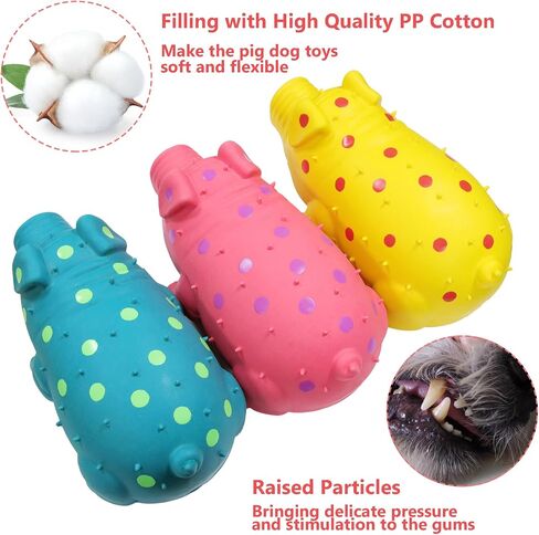 Squeaky Pig Dog Toy That Oinks, Latex Pig 7.3 in Grunting Dog Toys, Durable Dog Chewing Toys for Small Medium Large Dogs(Red, 1 Pcs) in Kuwait
