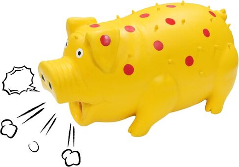 Squeaky Pig Dog Toy That Oinks, Latex Pig 7.3 in Grunting Dog Toys, Durable Dog Chewing Toys for Small Medium Large Dogs(Red, 1 Pcs) in Kuwait