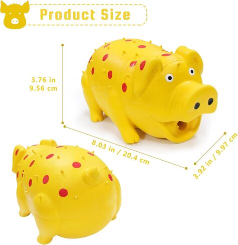 Squeaky Pig Dog Toy That Oinks, Latex Pig 7.3 in Grunting Dog Toys, Durable Dog Chewing Toys for Small Medium Large Dogs(Red, 1 Pcs) in Kuwait