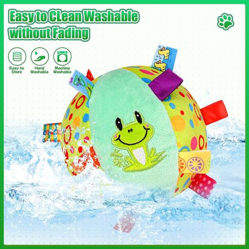 Dog Squeak Ball Toys with Tags, Interactive Dog Toys, Soft Stuffed Puppy Toys with Built-in Bell, Dog Chew Toys to Keep Them Busy for Small Medium Large Dogs - 6 Inches in Saudi Arabia
