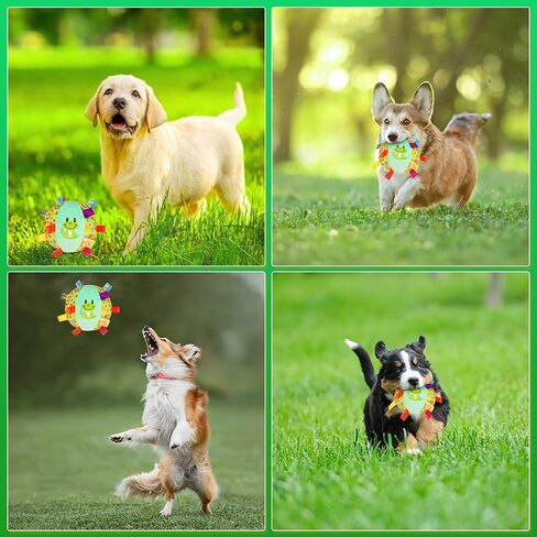 Dog Squeak Ball Toys with Tags, Interactive Dog Toys, Soft Stuffed Puppy Toys with Built-in Bell, Dog Chew Toys to Keep Them Busy for Small Medium Large Dogs - 6 Inches in Saudi Arabia