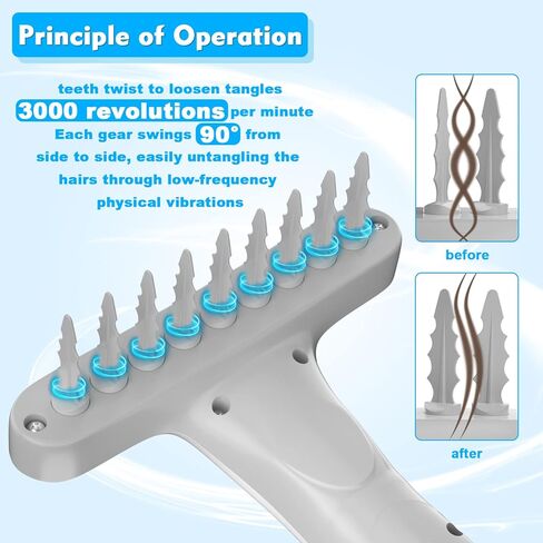 فرشاة فك تشابك شعر الحيوانات الأليفة الكهربائية من OWNPETS، فرشاة احترافية لإزالة تشابك شعر الحيوانات الأليفة، فرشاة فك تشابك شعر الكلاب والقطط بتيار مستمر، للحيوانات الأليفة ذات الشعر الطويل والمجعد والمطفأ اللمعة in Kuwait