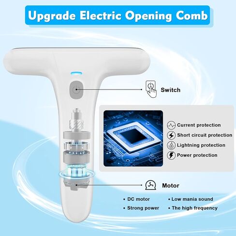 فرشاة فك تشابك شعر الحيوانات الأليفة الكهربائية من OWNPETS، فرشاة احترافية لإزالة تشابك شعر الحيوانات الأليفة، فرشاة فك تشابك شعر الكلاب والقطط بتيار مستمر، للحيوانات الأليفة ذات الشعر الطويل والمجعد والمطفأ اللمعة in Kuwait