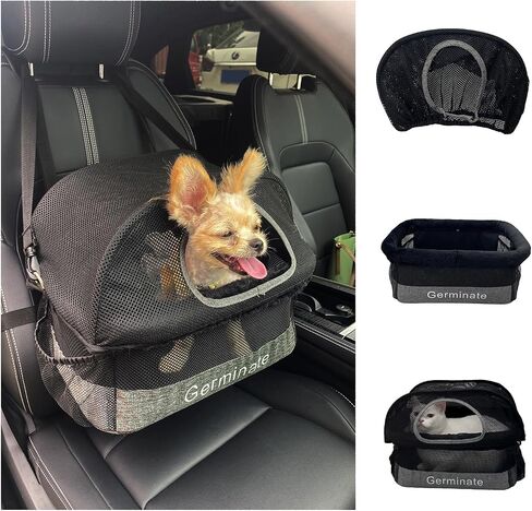 Dog Cat Car Seat Booster Removable Mesh Cover Pet Puppy Kitten Travel Armrest Bed Carrier 2 Cat's Nest Weigh 20 Lbs Without Deformation (Grey, Small) in Saudi Arabia