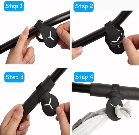 Dog Poop Bag Holder, Leash Waste Bag Holder Carrier, Hand Free 2 Pack (Black) in Saudi Arabia