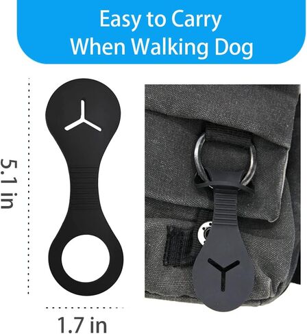 Dog Poop Bag Holder, Leash Waste Bag Holder Carrier, Hand Free 2 Pack (Black) in Saudi Arabia
