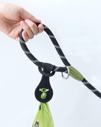 Dog Poop Bag Holder, Leash Waste Bag Holder Carrier, Hand Free 2 Pack (Black) in Saudi Arabia