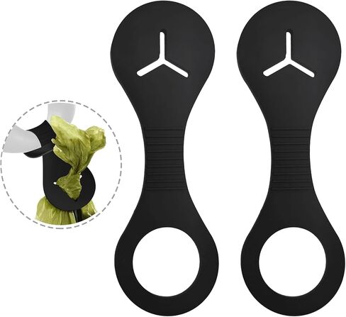 Dog Poop Bag Holder, Leash Waste Bag Holder Carrier, Hand Free 2 Pack (Black) in Saudi Arabia