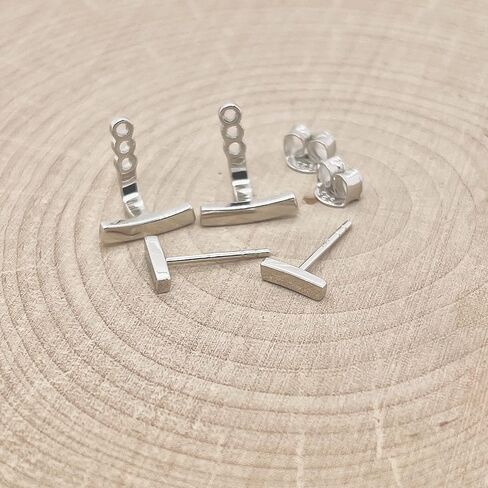 سترة أذن بقضيب مزدوج من الفضة الإسترليني عيار 925 in Kuwait