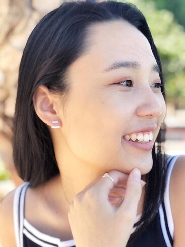 سترة أذن بقضيب مزدوج من الفضة الإسترليني عيار 925 in Kuwait