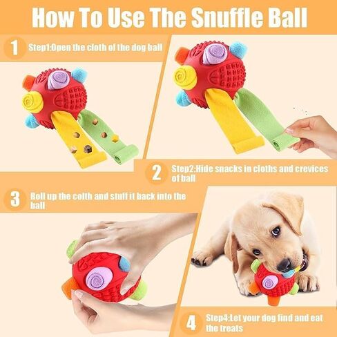 Interactive DogToys Hidden Food Puzzle Ball Encourage Natural Foraging Skills,Slow Food Training to Relieve Boredom and Stimulating.(Orange) in Saudi Arabia