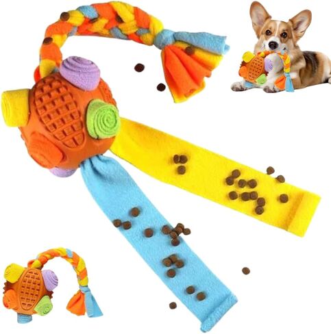 Interactive DogToys Hidden Food Puzzle Ball Encourage Natural Foraging Skills,Slow Food Training to Relieve Boredom and Stimulating.(Orange) in Saudi Arabia