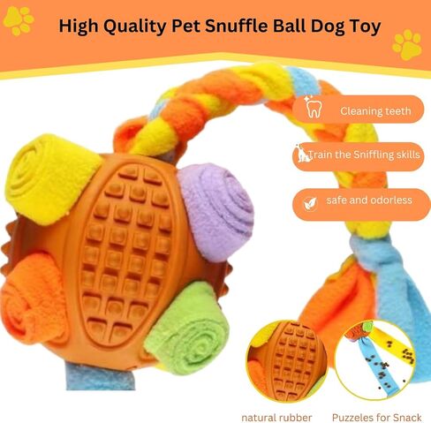 Interactive DogToys Hidden Food Puzzle Ball Encourage Natural Foraging Skills,Slow Food Training to Relieve Boredom and Stimulating.(Orange) in Saudi Arabia
