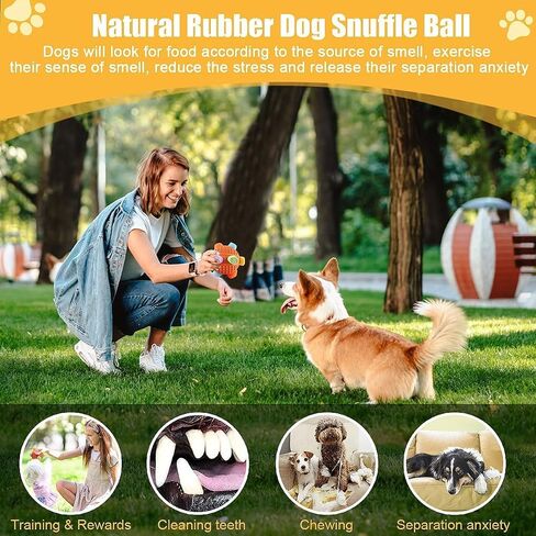 Interactive DogToys Hidden Food Puzzle Ball Encourage Natural Foraging Skills,Slow Food Training to Relieve Boredom and Stimulating.(Orange) in Saudi Arabia